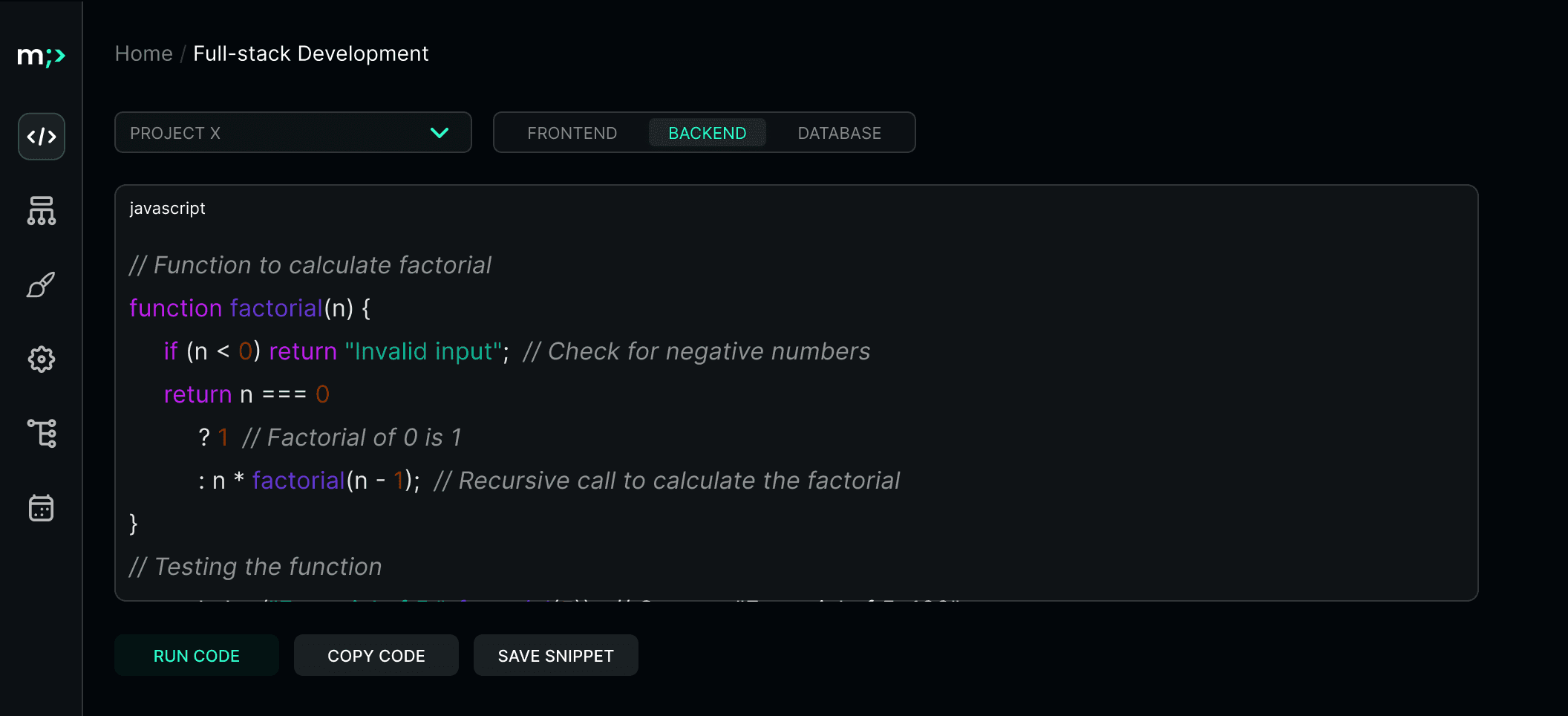 Full Stack Development background